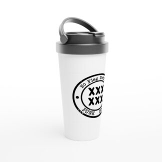 Taza de viaje de acero inoxidable blanca 15 oz